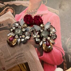 Express Elegant Crystal Flower Earrings